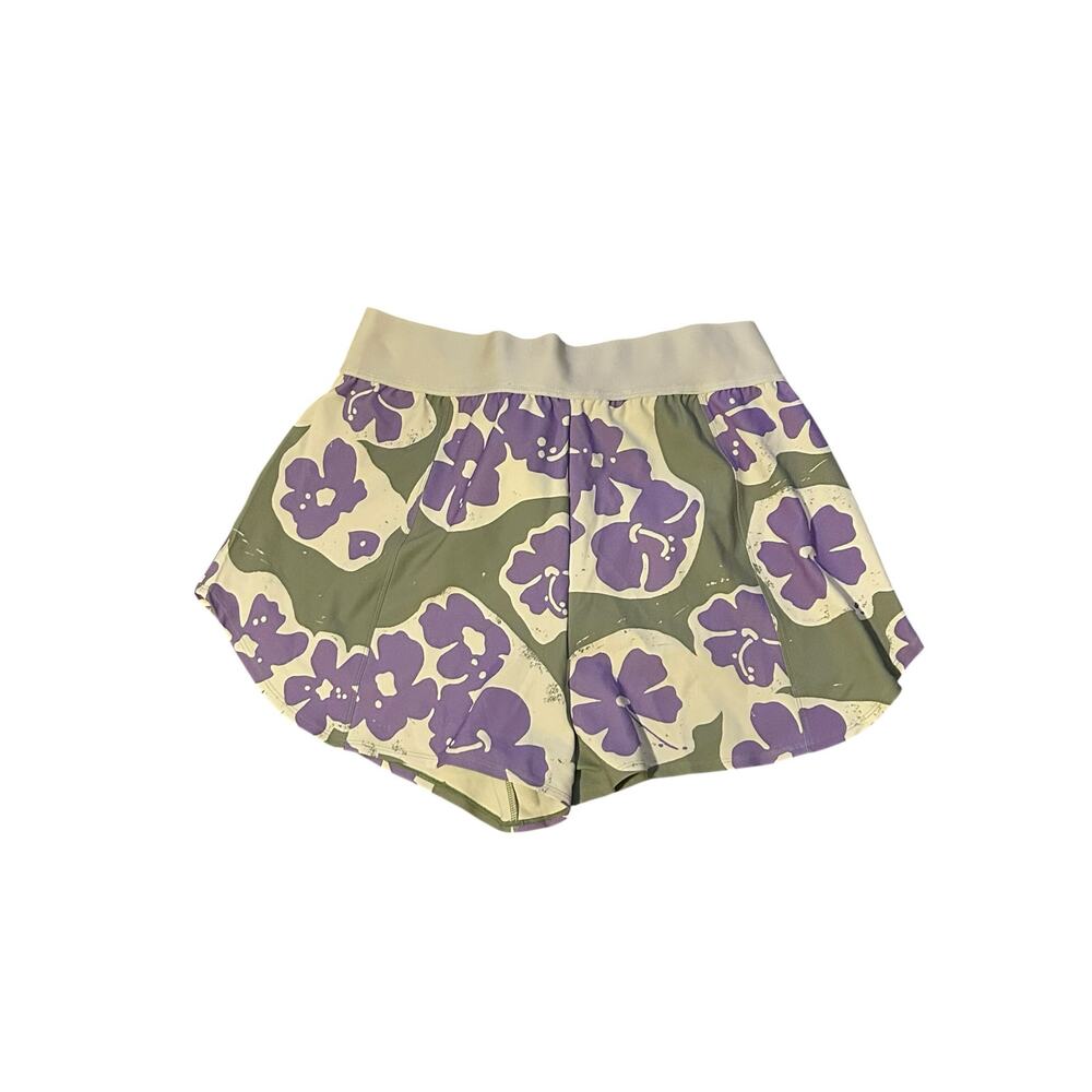 Nike x Naomi Osaka Women’s Green/Purple Floral Print Tie-Waist Shorts - Size XL - Picture 6 of 6